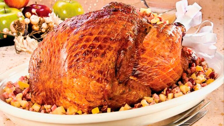 Pavo relleno de manzanas a las hierbas