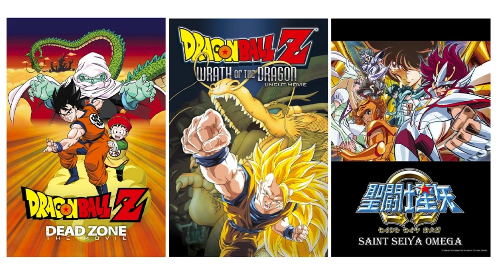 13 películas de Dragon Ball Z y Saint Seiya Omega