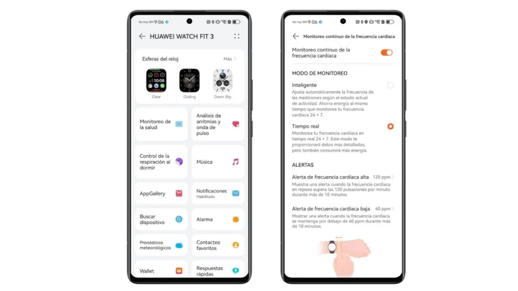 Monitoreo cardíaco con el HUAWEI WATCH FIT 3